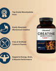 Creatine Monohydrate 3,000mg Per Serving, 300 Capsules - Micronized - Unflavored Creatine Pills - Support Pre Workout & Healthy Muscle - Easily Absorbed, Easy to Swallow (50 Servings)