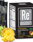 Re3 - Rehydrate - Replenish - Recover Electrolyte Powder Packets. No Sugar, 6 Cal, 2 Carbs. The Best Mix of Vitamins and Minerals (Pineapple)