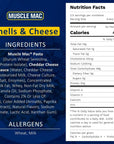 Muscle Mac  Shells  Cheese Pasta For All Ages 20 Grams Of Protein Per Serving Real Cheese NonGMO 11 Ounce Pack of 12