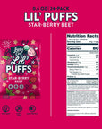 LesserEvil Strawberry Beet Lil Puffs Organic Snacks for Kids RiceFree 0g Sugar Per Serving 06 Oz Pack of 24