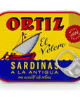 Ortiz Sardines A la Antiqua Old Style Moist and Tender Wild Caught in Spain and HandPacked in Premium Extra Virgin Olive Oil Enjoy in Salads Sandwiches and on Toast 49oz Can Pack of 8