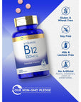 Carlyle Vitamin B12 100mcg | 200 Tablets | Essential Vitamin Supplement | Vegan, Non-GMO, and Gluten Free Formula