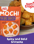 Sun Tropics Mochi Snack Bites, Thai Bird Sriracha Flavor- 3.5 oz (6 Pack)| Crispy Spicy Mochi Bites, Rice Nuggets | Mochi Puff Rice Crackers- Gluten Free & Dairy Free- No MSG Added | Asian Rice Snacks