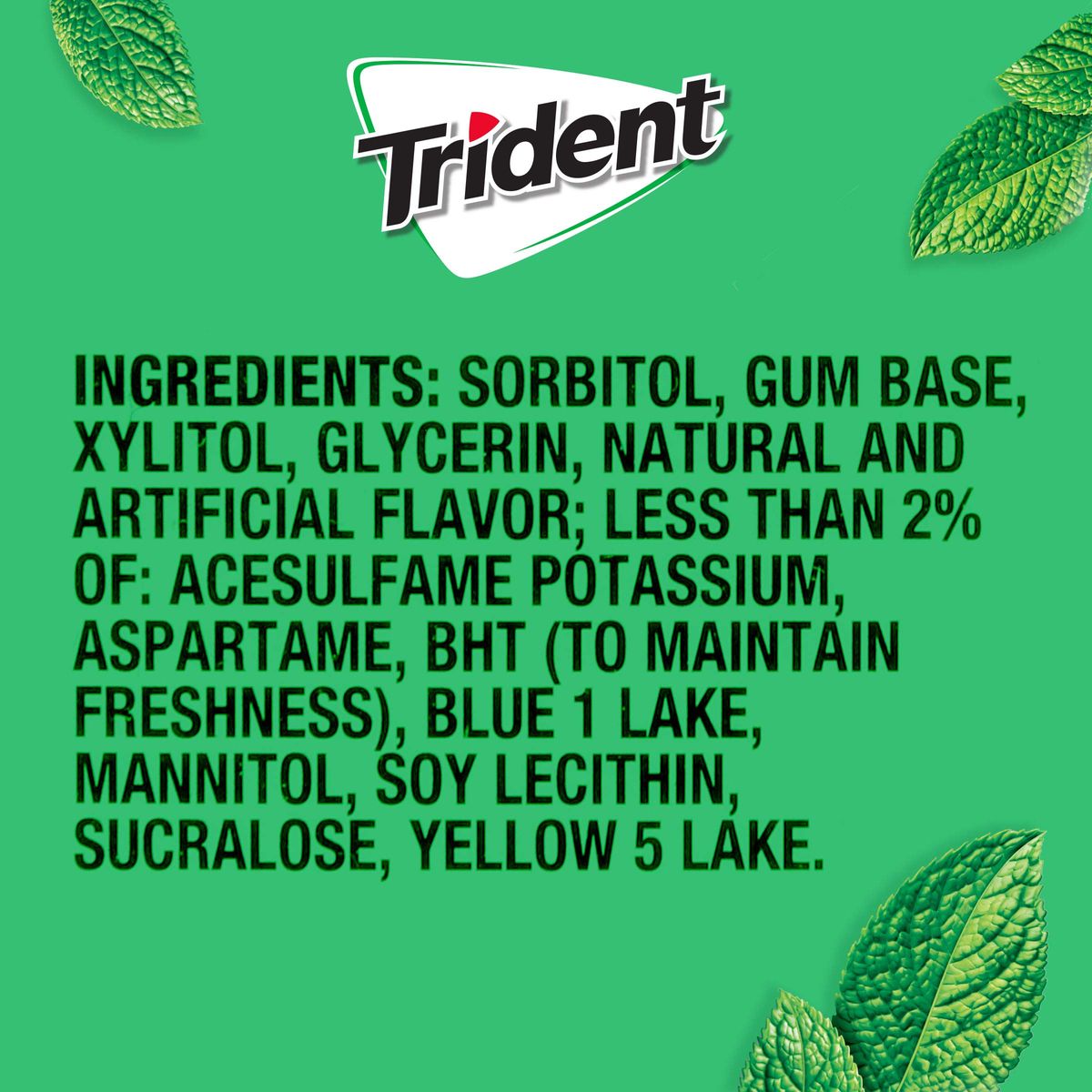 Trident Spearmint Sugar Free Gum Spearmint Gum 12 Packs of 14 Pieces 168 Total Pieces