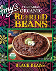 Amys Refried Black Beans Gluten Free Organic  Vegetarian Canned 154 Ounce Pack of 12