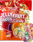 Fruit Slices Jelly Candy Individually Wrapped Assorted Flavors 2Pound Pack