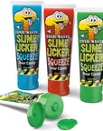 Toxic Waste Slime Licker Squeeze Sour Candy  12 Count Display  with Blue Razz Cherry and Green Apple Flavors  247 oz Tubes