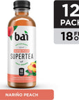 Bai Iced Tea Narino Peach Antioxidant Infused Supertea Crafted with Real Tea Black Tea White Tea 18 Fluid Ounce Bottles 12 count