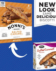 Nonnis Salted Caramel Biscotti Italian Cookies  3 Boxes  Biscotti Individually Wrapped Cookies  Italian Biscotti Cookies wRich Milk Chocolate  Sea Salt  Kosher  672 oz