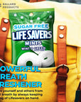 Sugar Free Lifesavers Mints Pack  Sugar Free Lifesaver Mints  Life Savers Wint O Green  Bundle with Ballard Products Pocket Bag 2 Pack