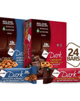 NuGo Dark Variety  Pretzel w Sea Salt 12 bars  New Chocolate Almond w Sea Salt 12 bars 12g Protein Bar Vegan Gluten Free NonGMO Kosher Pareve 24 count