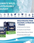 Safe Catch Skinless and Boneless Wild Pacific Pink Salmon Pouch Citrus Dill Seasoned Mercury Tested Kosher 26oz Pouches Pack of 12