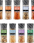 Soeos Spice Seasoning Set of 9 with Integrated Grinders, Individual Spice Grinder, Pure and Fresh Perfect for BBQ Seasoning Gift Set, Grilling Spice, Pepper Grinder,colorful