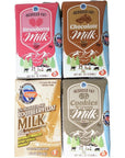 Gossners Milk Variety Pack 16 pack  Flavors are 2 Chocolate and Cookies and Cream Strawberry and Root Beer Float  8oz Single serving Cartons  Shelf Stable No Refrigeration Needed Milk Source