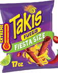 Takis Fuego 17 oz Fiesta Size Bag, Hot Chili Pepper & Lime Flavored Extreme Spicy Rolled Tortilla Chips