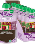 Plum Organics Mighty Veggie Blends Organic Baby Food Meals [12+ Months] Spinach, Grape, Apple & Amaranth 4 Ounce Pouch (Pack Of 6) Packaging May Vary