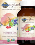 Garden of Life Organics Multivitamin for Women, Womens Multi with Vitamin C, D, Folate, B6, B12, Biotin, Iron, Vegan Whole Food Vitamins for Women, Energy, Skin, Nails, 120 Tablets