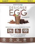 Designer Wellness, Designer Egg, Natural Egg Yolk & White Protein Powder, Keto and Paleo Friendly, Low Calorie, Less Fat and Cholesterol, Dutch Chocolate, 12.4 Ounce