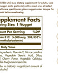 Solgar Methylcobalamin (Vitamin B12) 5000 mcg, 60 Nuggets - Supports Energy Metabolism - Body-Ready, Active Form of B12 - Vitamin B - Non GMO, Vegan, Gluten, Dairy Free, Kosher - 60 Count(Pack of 1)