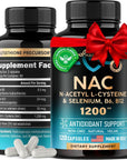 NAC Supplement N Acetyl Cysteine 600 mg per Capsule, 1200 per Serving - Made in USA - Antioxidant, Immune & Thyroid Support - Improved with Selenium, B6 & B12 - Non-GMO, Vegan - 2 Month Supply