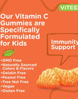 Vitamin C Gummies with Echinacea Formulated for Kids [Immune Support Booster] Herbal Dietary Vitamin Supplements, Vegan, Pectin Based, Gelatin Free, Gluten Free, Non GMO, Orange Flavor Chewable Gummy…