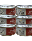 Riga Gold Baltic Sprats in Tomato Sauce 240g 85oz Kosher from Europe Pack of 6