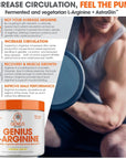 Genius L-Arginine Nitric Oxide Powder - Fermented L- Arginine Nutritional Supplements & Nitric Oxide Booster - Pre Workout, Natural Muscle Builder - 30 Servings, Lemon