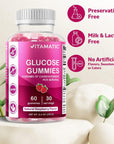 Vitamatic Glucose Chweble Gummies - 60 Count - Natural Raspberry Flavor - 4G of Carbohydrate per Serving (2 Bottles)