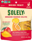 SOLELY Organic Dried Mango Halves Large Pack of 1  One Ingredient  Vegan  NonGMO  No Added Sugar