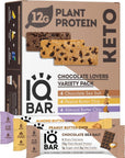 IQBAR Brain and Body Keto Protein Bars - Chocolate Lovers Variety Keto Bars - 12-Count Energy Bar Pack - Low Carb Bars - High Fiber, Gluten Free and Low Sugar Meal Replacement Bars - Vegan Snacks