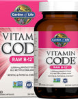 Garden of Life B12 - Vitamin Code Raw - 30 Capsules, 1,000mcg Whole Food Methylcobalamin for Energy, Vegan B12 Vitamin plus Probiotics & Enzymes, Gluten Free Supplements