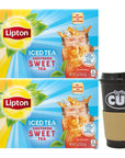 Lipton Southern Sweet Tea GallonSize Tea Bags 22 Count Box Pack of 2 with By The Cup To Go Cup