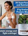 PlantFusion Complete Lean Plant Based Protein Powder - Prebiotic Fiber, Superfoods & Digestive Enzymes - Vegan, Gluten Free, Soy Free, Non-GMO - Chocolate Brownie 1.85 lb