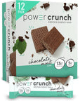 Power Crunch Protein Wafer Bars, High Protein Snacks with Delicious Taste, Chocolate Mint, 1.4 Ounce (12 Count)