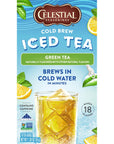 Celestial Seasonings Cold Brew Iced Tea Green Tea 18 Count Pack of 6