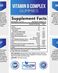 Super B Complex Gummies with Vitamin C & Folic Acid, Extra Strength Vitamin B Gummy Supplement with Niacin, B6, Folic Acid, B12, Biotin, Nature's Energy Immune Support Supplements - 60 Gummies