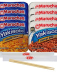 Maruchan Yakisoba Variety 4 of each Flavor Pack of 8 Cheddar Cheese  BBQ Single Serving Japanese Ramen Noodles with By The Cup Chopsticks