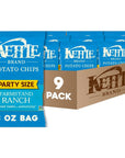 Kettle Brand Potato Chips, Farmstand Ranch Kettle Chips, Party Size, 13 Oz (Pack of 9)