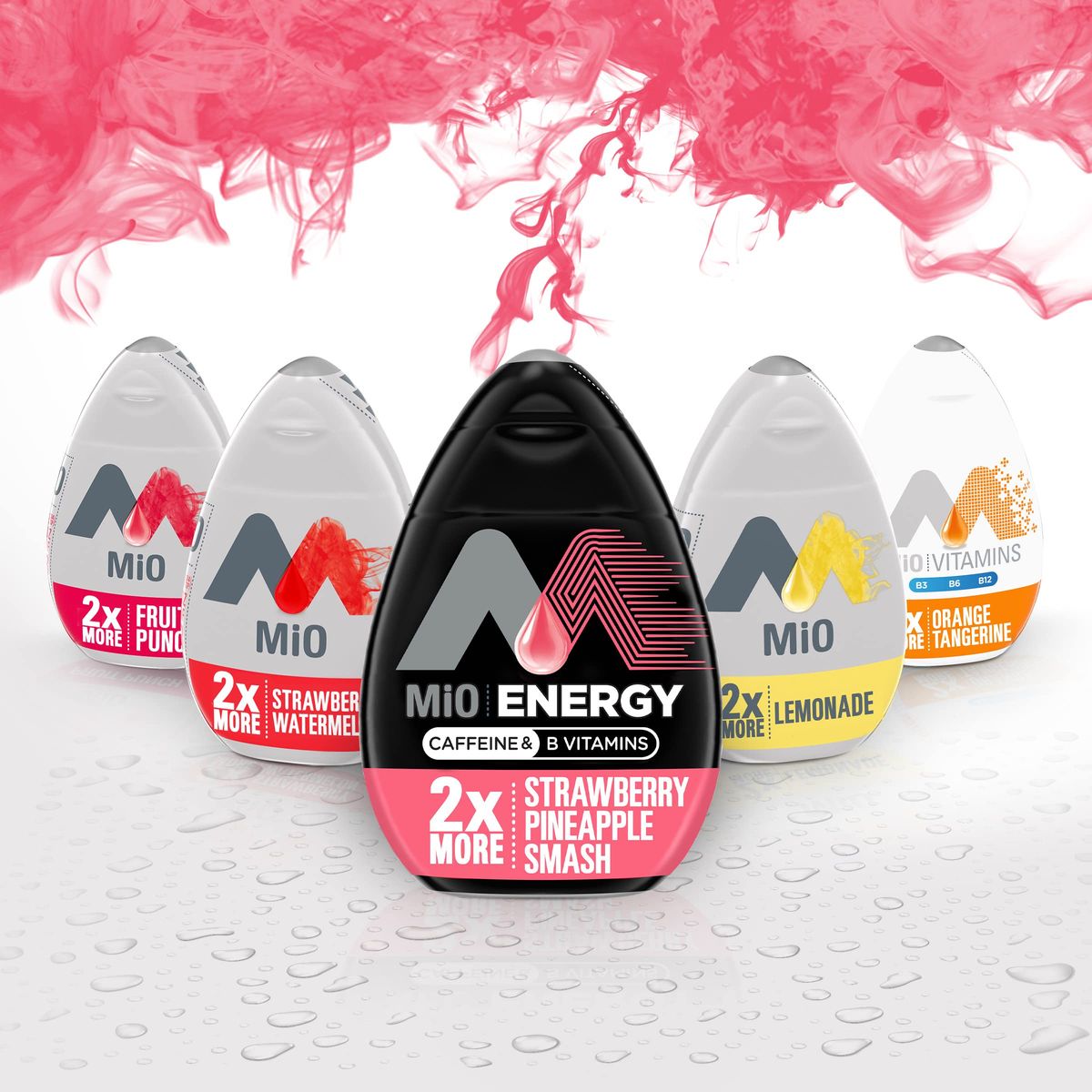 MiO Energy Strawberry Pineapple Smash Naturally Flavored with other natural flavors Liquid Water Enhancer Drink Mix with Caffeine  B Vitamins with 2X More 324 fl oz Bottle