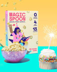 Magic Spoon Cereal  Birthday Cake 4Pack of Cereal and Spoon  Keto  Low Carb Lifestyles Gluten  Grain Free High Protein 0g Sugar