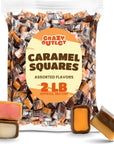 Caramel Cubes  Assorted Flavors Soft Filled Candy Individually Wrapped 2Pound Bulk Pack About 150 Count