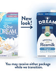 Rice Dream Organic Rice Milk Drink Enriched Original Calcium  Vitamin D Vegan Dairy Alternative Lactose Free Shelf Stable 32oz Pack of 12