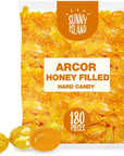 Arcor Honey Filled Hard Candy  2Pound Bag  About 180 Pieces  Soothing Throat Drops  Individually Wrapped