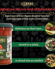 Organic Sundried Tomatoes by Legnano  Authentic Italian Sun Dried Tomatoes  USDA Organic and Non GMO Certified  Made in Italy  63 oz Jar