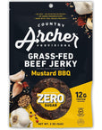 Zero Sugar Mustard BBQ Beef Jerky by Country Archer  100 Grassfed Sugarfree Beef Jerky  Keto Low Carb Protein Snacks  2 Ounce 6 Pack