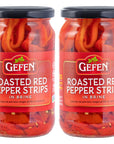 Gefen Roasted Red Pepper Strips 16 oz 2 Pack  Sweet  Tangy Roasted Peppers  Kosher for Passover