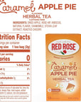 Red Rose Sweet Temptations Dessert Tea Caramel Apple Pie Zero Carbs Zero Sugar Bursting with Flavor CaffeineFree Delicious Beverage Herbal Tea 18 Count Pack of 6 Fruit Naturally Flavored Black Tea