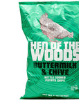 Hen of the Woods Kettle Cooked Potato Chips, Buttermilk and Chive Flavor, 6 Ounce Bag, 6-Pack