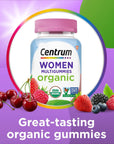 Centrum Women's Organic Multigummies Women's Multivitamin Gummies Organic Multivitamin for Women with Essential Nutrients for Immune Support, Metabolism, and Hair Skin and Nails Vitamins - 90 Ct