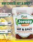 Jersey Pickles Spicy Hot Mix Olives with Jalapenos  Italian Castelvetrano Green Olives  32 OZ Jar  Perfect for Gourmet Dishes  Appetizers  Premium Queen Olives  Olives Green